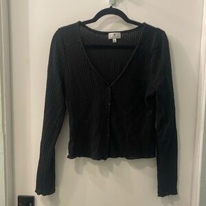 Black button up light sweater